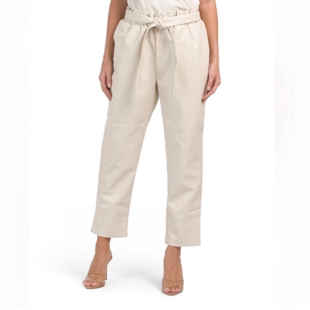 Bagatelle Collection Medium Belted Paperbag Vegan Leather Straight Leg
